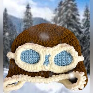 Handmade kids aviator beanie
